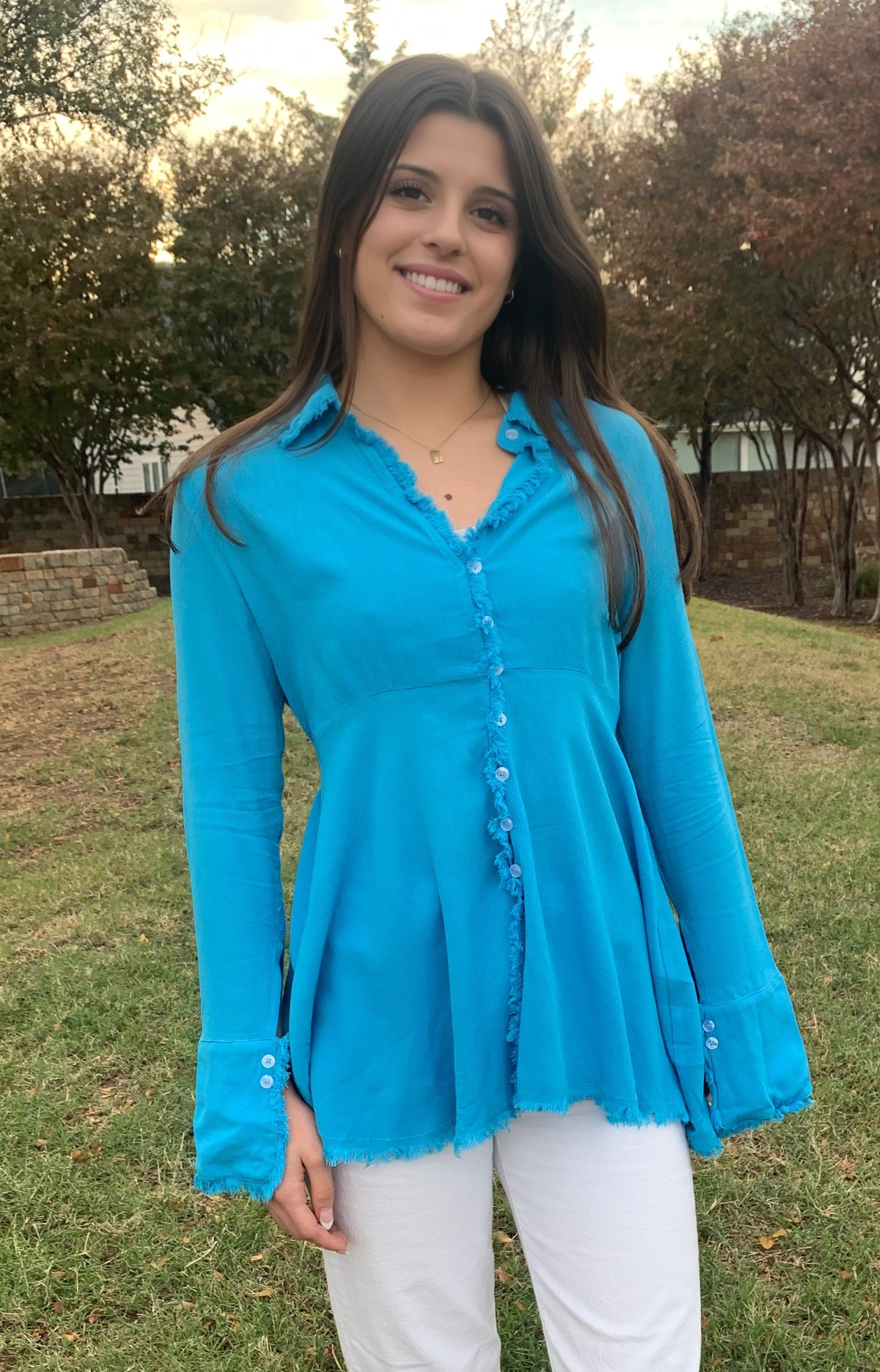 EMPIRE WAISTLINE OPEN BACK ADJUSTABLE BACK TOP