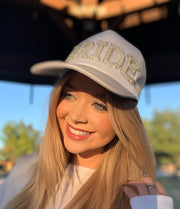 "BRIDE" White Mesh Hat