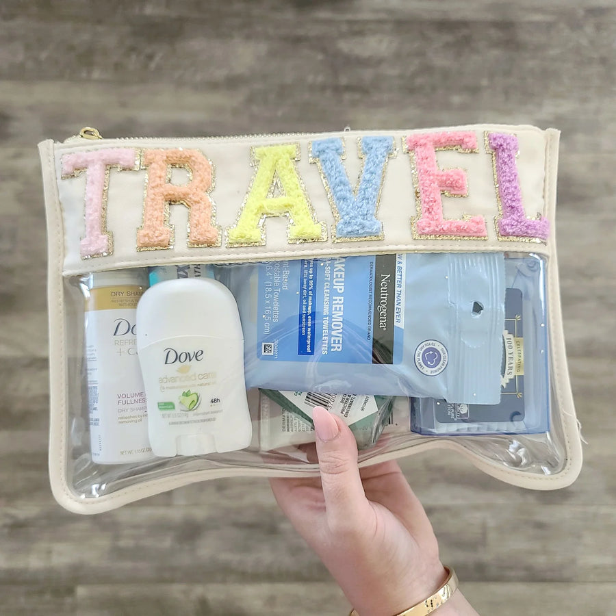 "Travel" Nylon Clear Bags
