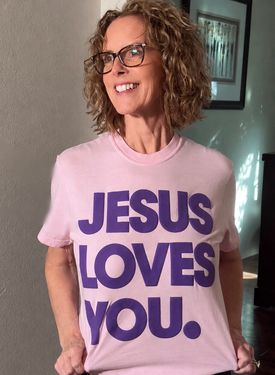 Jesus Loves You Comfort Colors Graphic Tee with Short Sleeves