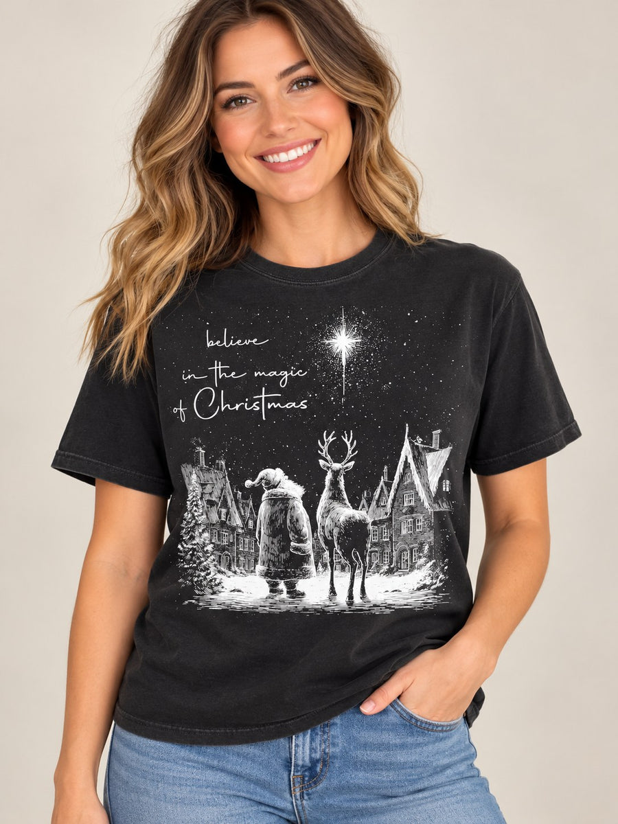 Believe in the Magic of Christmas black tee