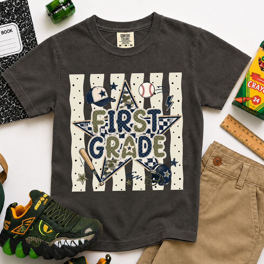 First Grade Retro Star Graphic Tee
