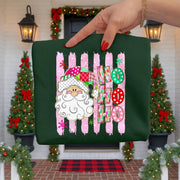 Ho Ho Ho Santa on green sweatshirt