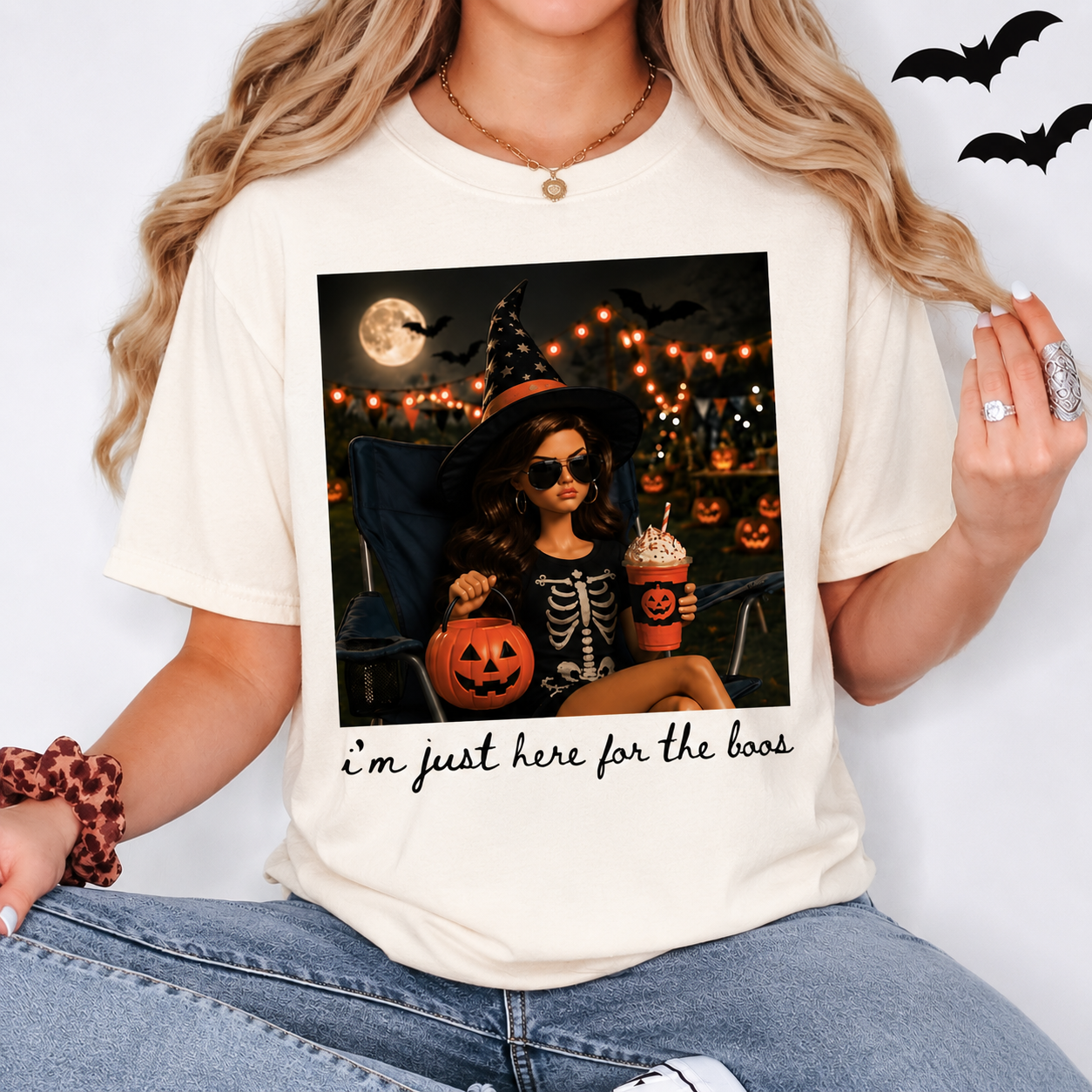 I'm Just Here for the Boos graphic tee