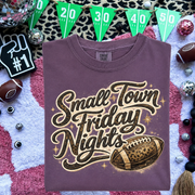 Small Town Friday Nights plum tee