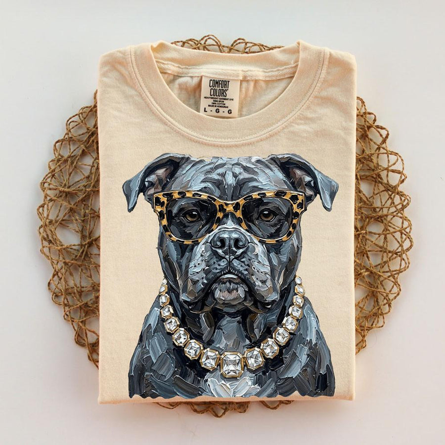 Glam Bulldog graphic tee