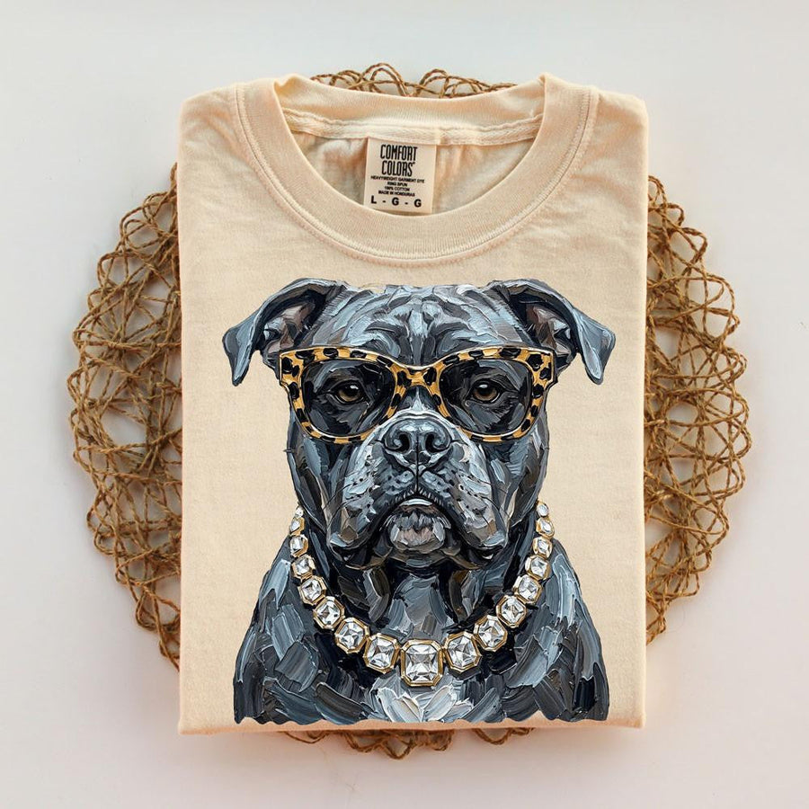 Glam Bulldog kids graphic tee