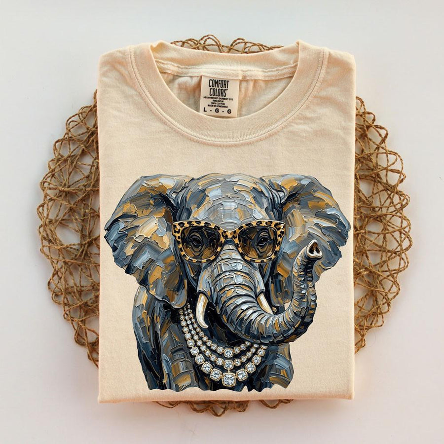 Glam Elephant graphic tee