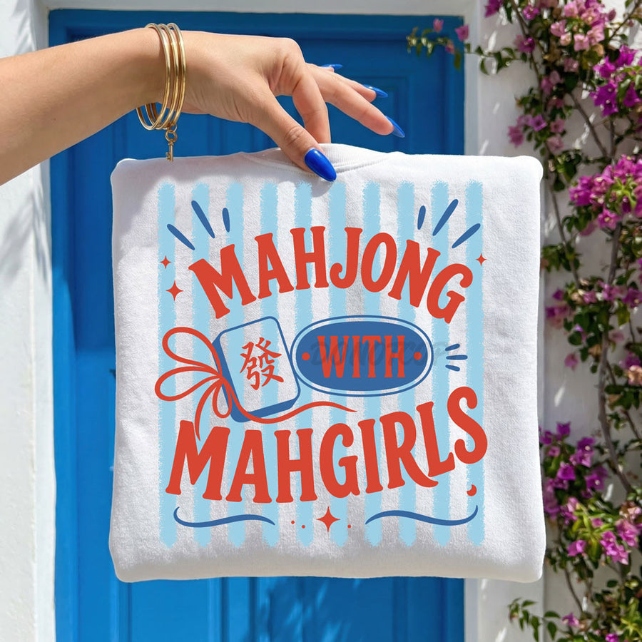 Mahjong With Mah Girls Comfort Colors Graphic Tee Short Sleeve (Pre-Order)