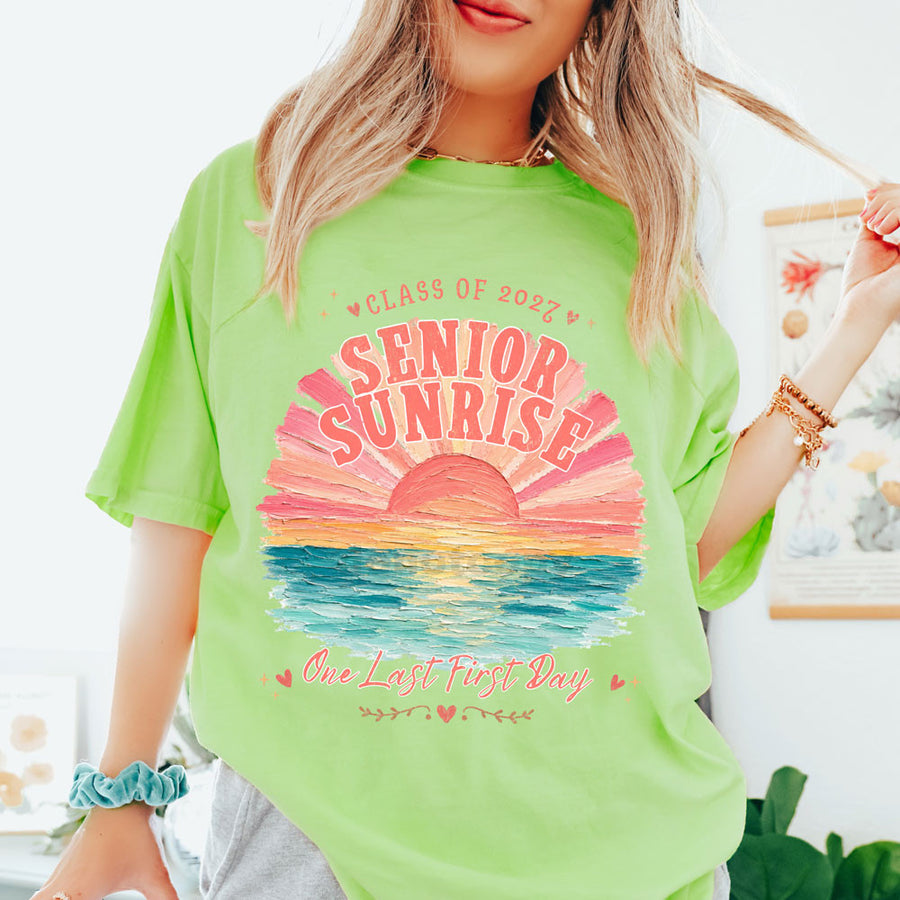 Senior Sunrise 2027 Oversized Graphic Tee