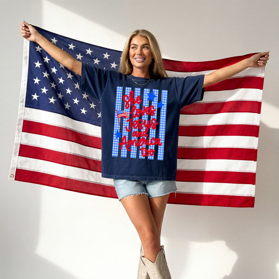 She Loves Jesus Graphic Tee Short Sleeve