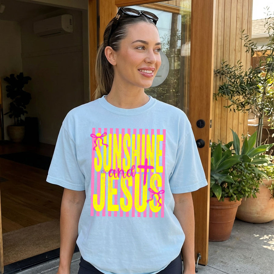 Sunshine and Jesus Graphic Tee Short Sleeve
